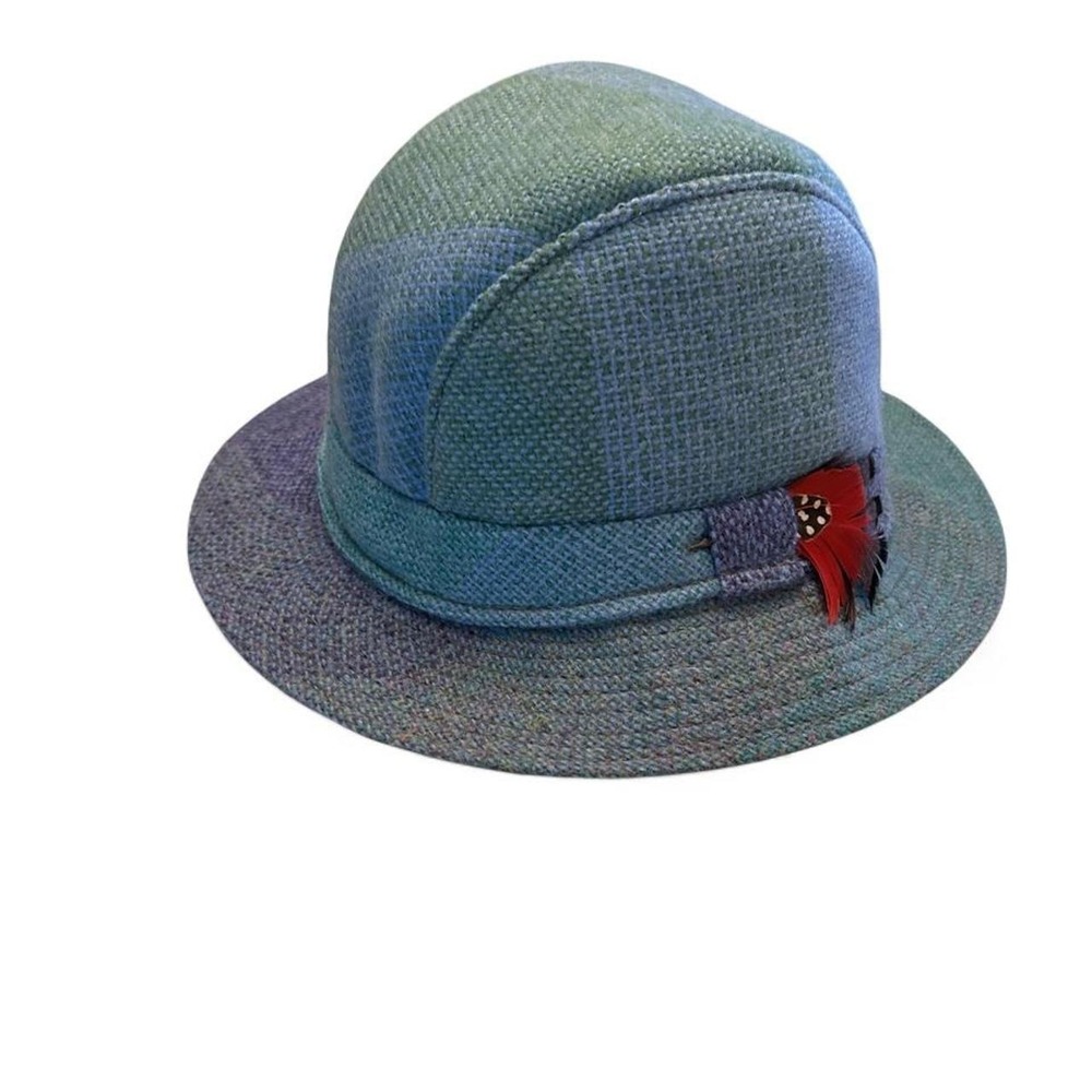 Irish Wool Preppy Bucket Hat‎ w/Feathers